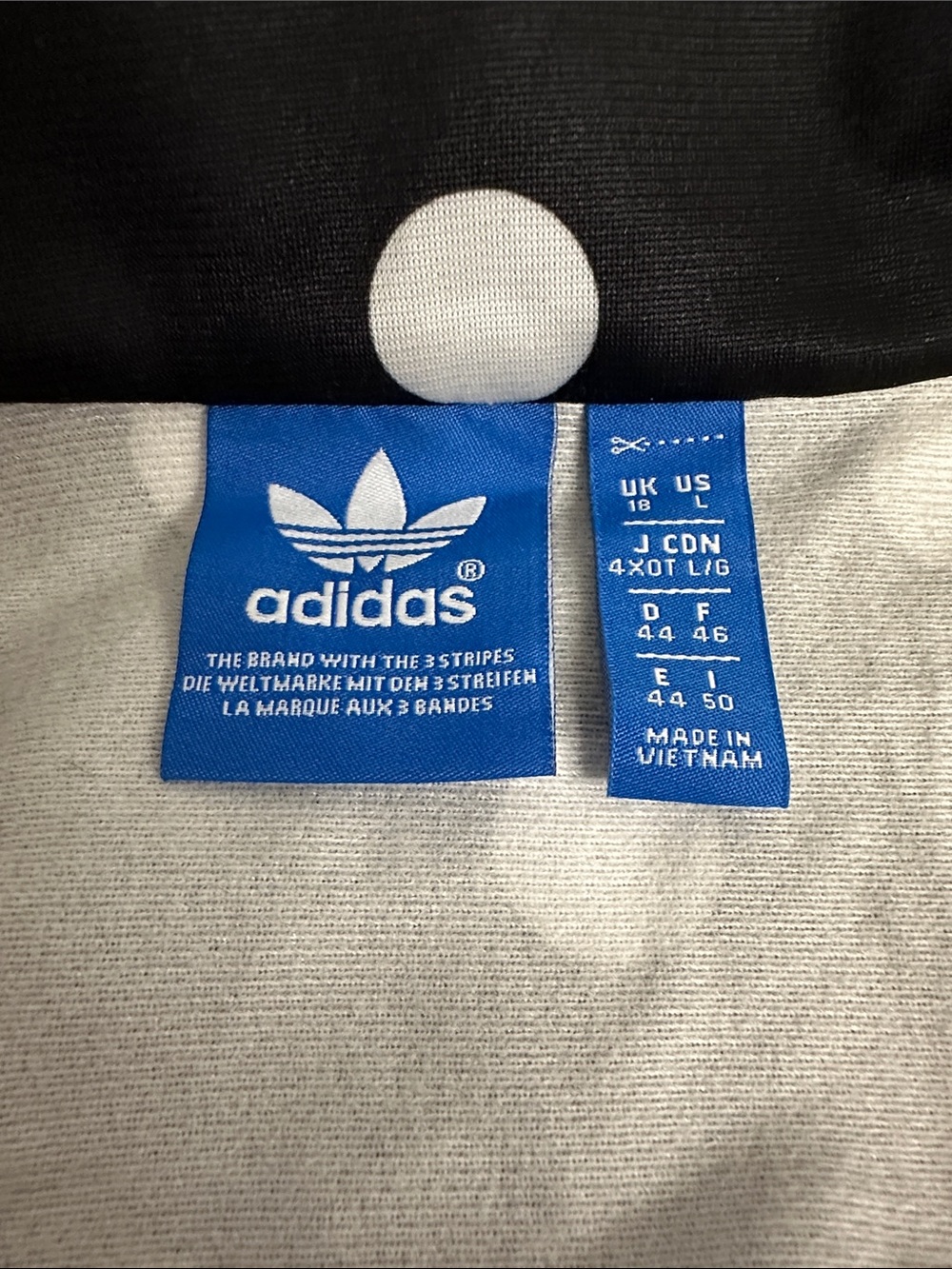 NWOT Adidas Black and White Polka Dot Track Jacket - Picture 4 of 5